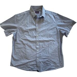 UNTUCKit Thornton Blue Micro Stripe Dot Short Sleeve Shirt Mens Large 40113